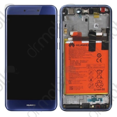 Kijelző érintőpanel LCD Huawei P8 Lite (2017), P9 Lite (2017) kék komplett kerettel (akkumulátor, hangszóró,bekapcsoló gomb flex) 02351VBV